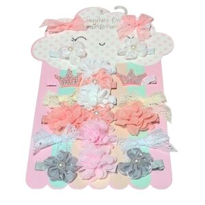 Floral and Bow Hair Clips Set of 20 for Babies Kids